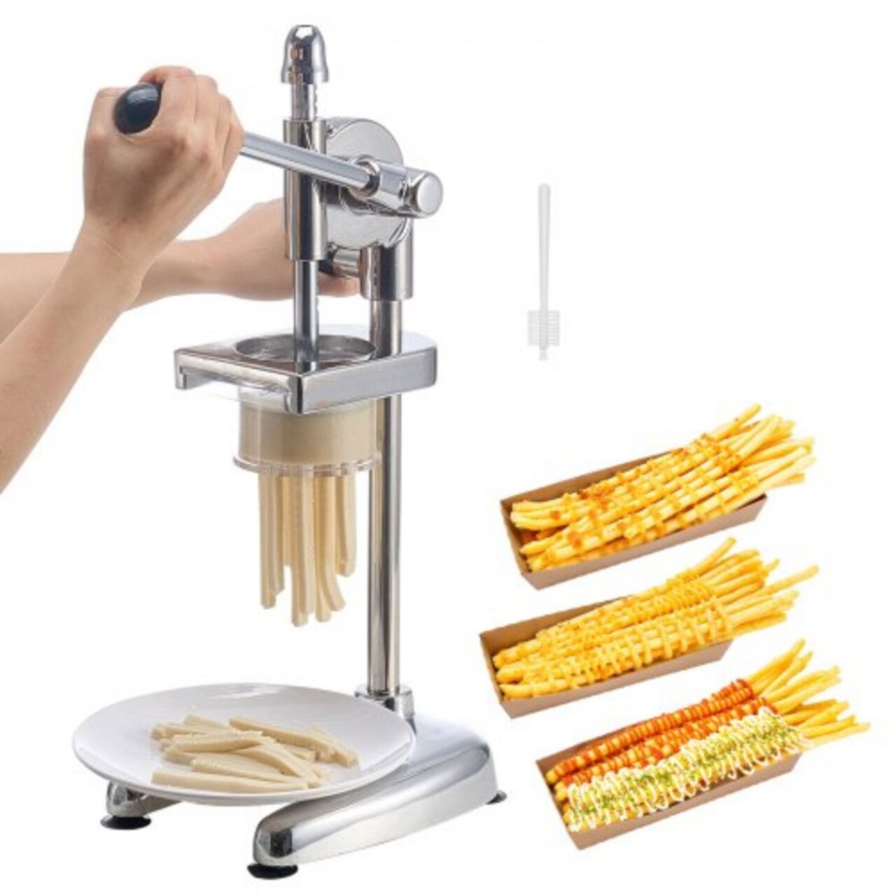 Stainless Steel French Fry Cutter Manual Potato Squeezer Long Fry Maker for Kitchen & Restaurant